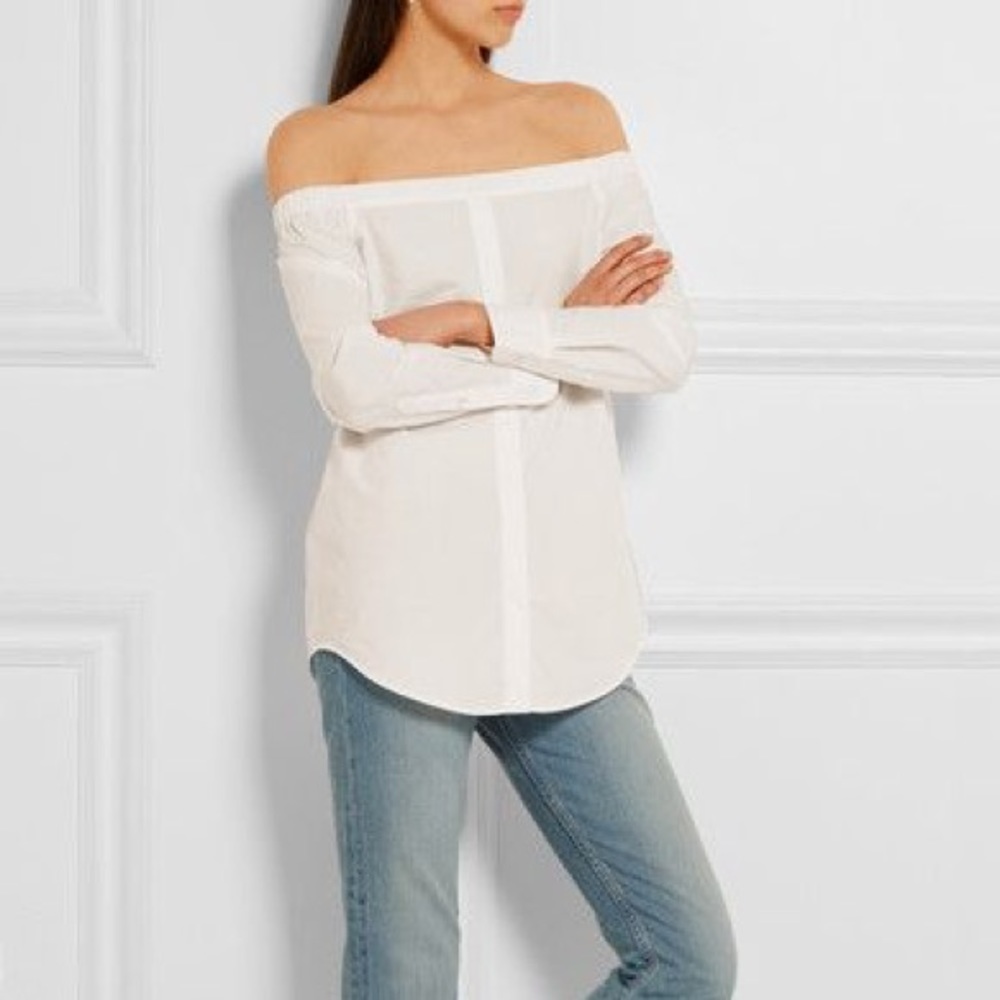 Equipment white off the shoulder blouse